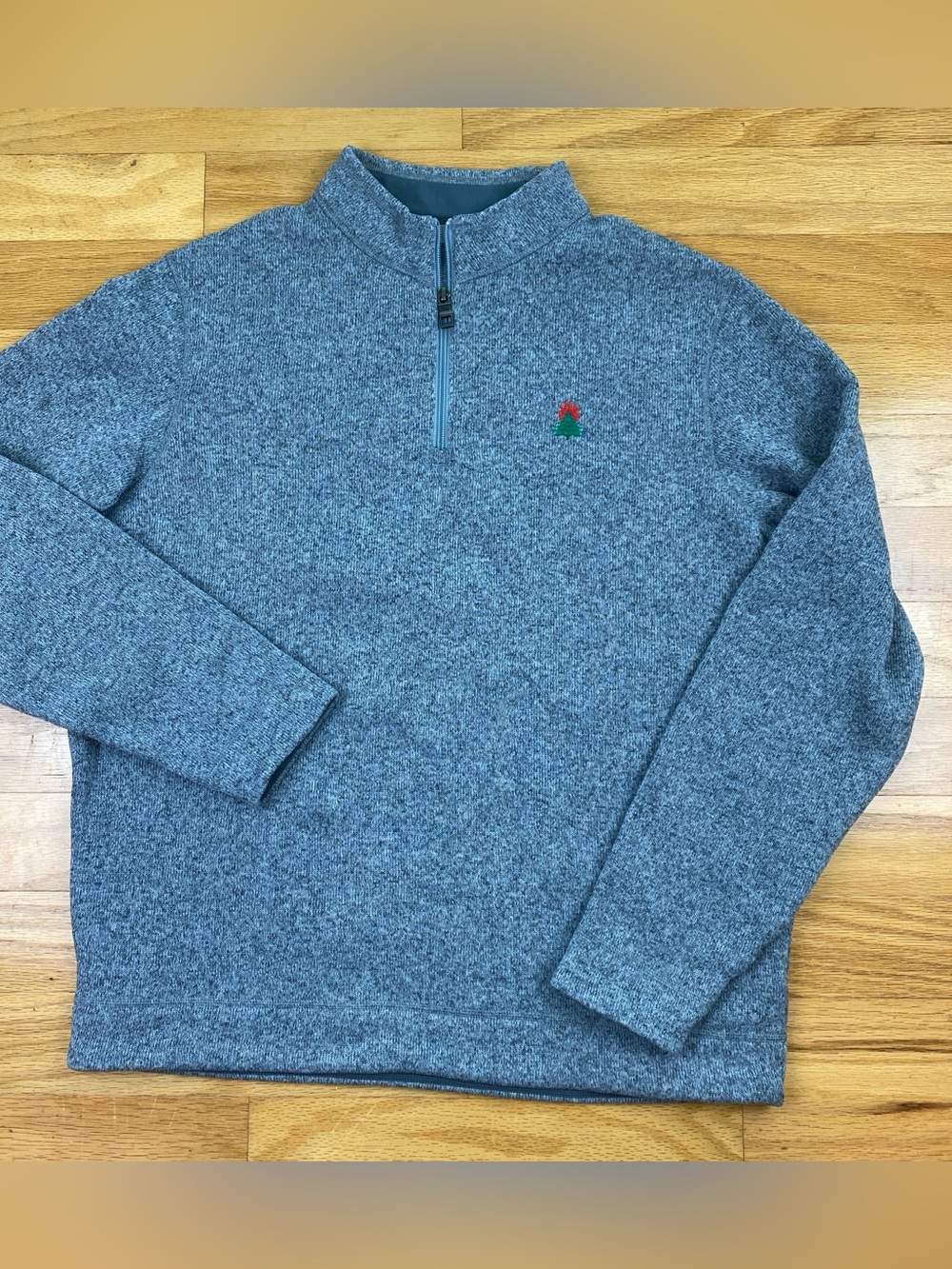 Peter Millar Crown Sweater Fleece Quarter-Zip Burning Tree Golf, Gale Gray, L